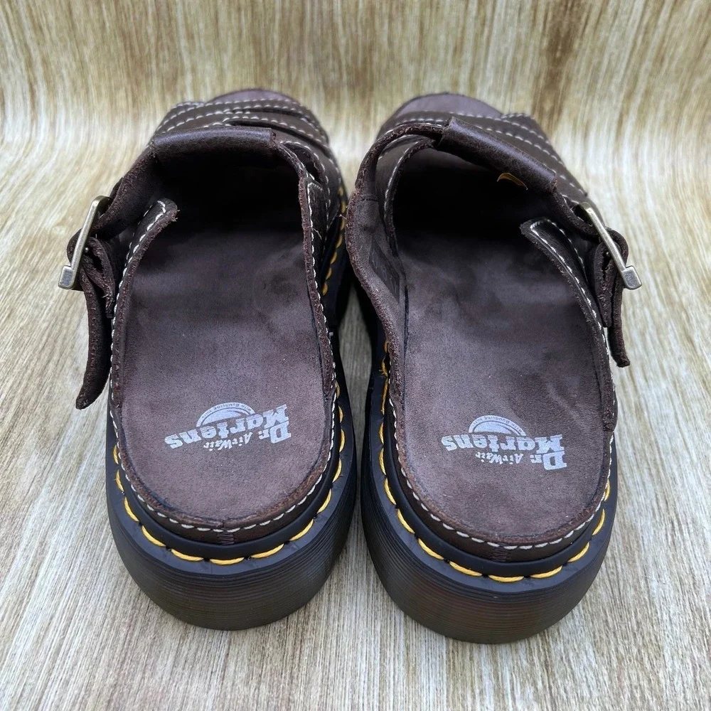 Dr. Martens Maxxy Slide Men's Size 13 Brown Leather Fisherman Buckle Sandals NEW